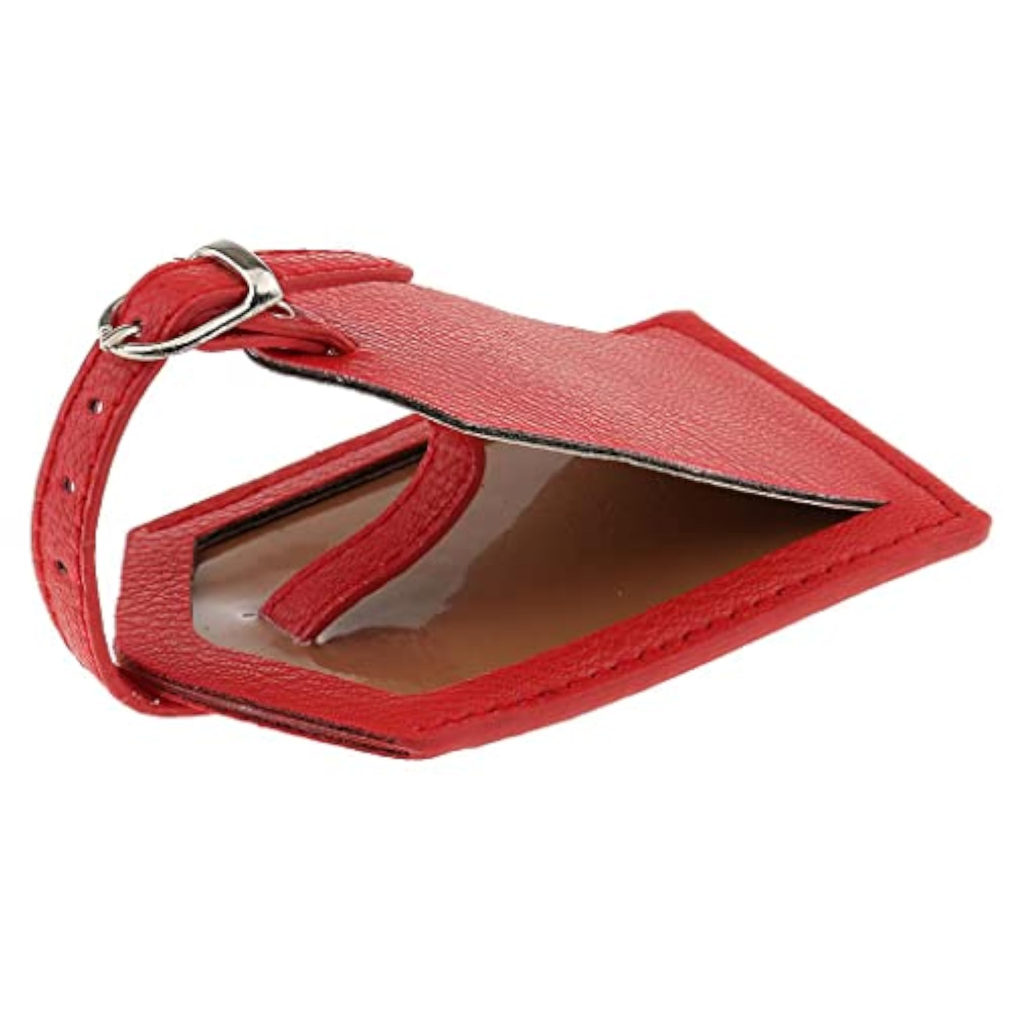 10x PU Leather Luggage Tag Travel Suitcase ID Label Security Tag Red